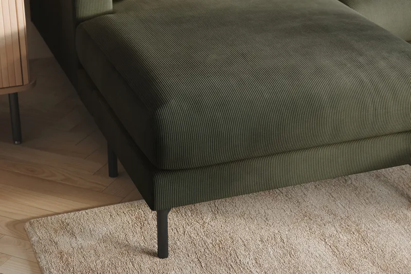 Menard 4-personers Højrevendt U-formet Sofa med Divan og Chaiselong i Manchester - Mørkegrøn - Møbler - Sofaer - U Sofa