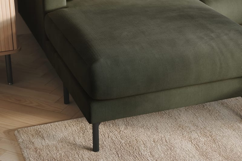 Menard 4-personers Højrevendt Stor U-formet Dyb Sofa med Divan og Chaiselong i Manchester - Mørkegrøn - Møbler - Sofaer - U Sofa