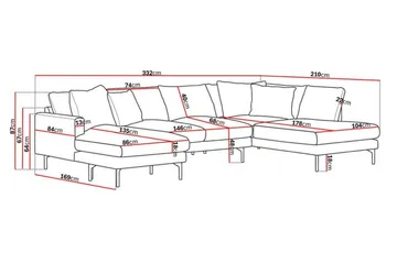 Menard 4-personers Højrevendt Stor U-formet Dyb Sofa med Divan og Chaiselong i Manchester - Beige - Møbler - Sofaer - U Sofa