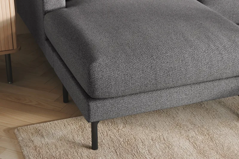 Menard 4-personers Højrevendt U-formet Sofa med Divan og Chaiselong i Stof - Mørkegrå - Møbler - Sofaer - U Sofa