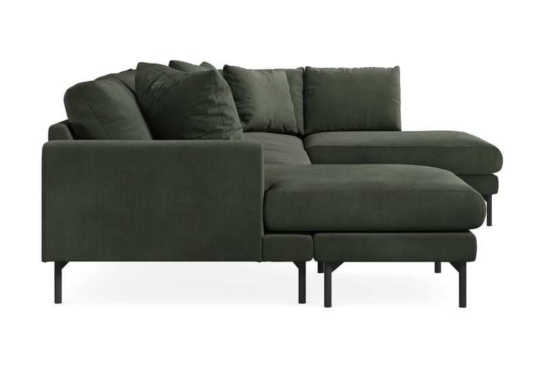 Menard 4-personers Højrevendt U-formet Sofa med Divan og Chaiselong i Manchester - Mørkegrøn - Møbler - Sofaer - U Sofa