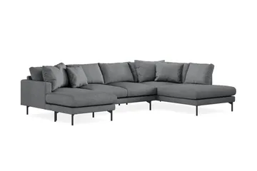 Menard 4-personers Højrevendt Stor U-formet Dyb Sofa med Divan og Chaiselong i Stof - Mørkegrå - Møbler - Sofaer - U Sofa