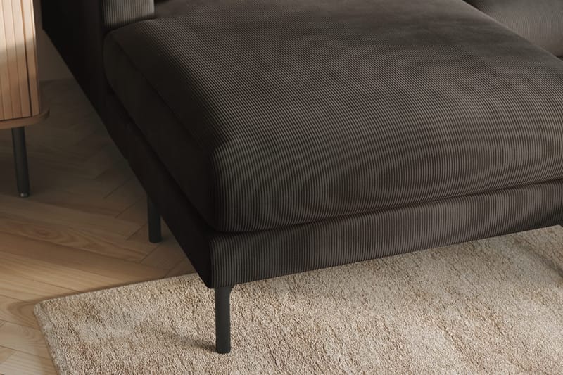 Menard 4-personers Højrevendt Stor U-formet Dyb Sofa med Divan og Chaiselong i Manchester - Mørkegrå - Møbler - Sofaer - U Sofa