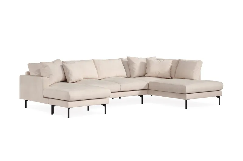 Menard 4-personers Højrevendt U-formet Sofa med Divan og Chaiselong i Manchester - Beige - Møbler - Sofaer - U Sofa