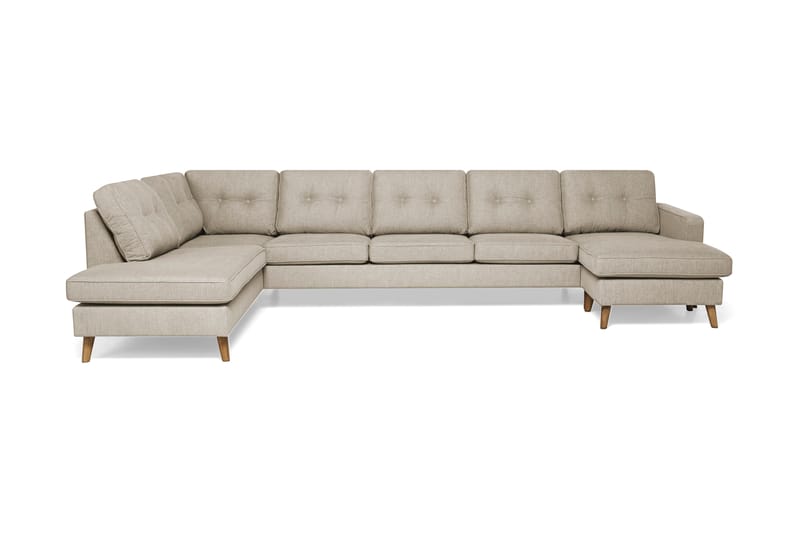 Monroe U-sofa Large med Chaiselong Højre - Beige - U Sofa