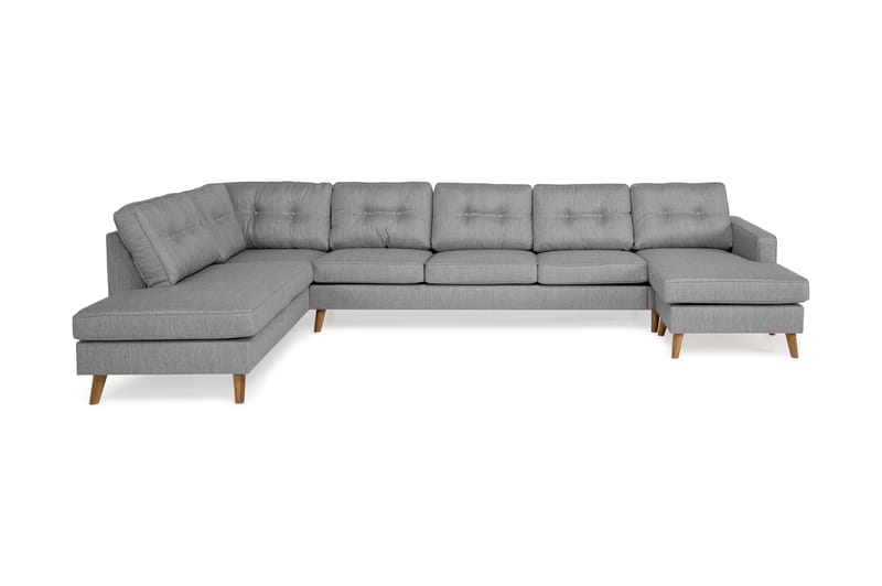 Monroe U-sofa Large med Chaiselong Højre - Grå - U Sofa