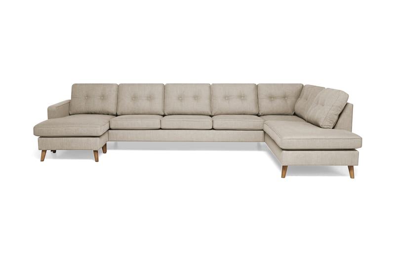 Monroe U-sofa Large med Chaiselong Venstre - Beige - U Sofa