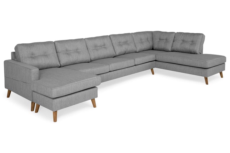 Monroe U-sofa Large med Chaiselong Venstre - Grå - U Sofa