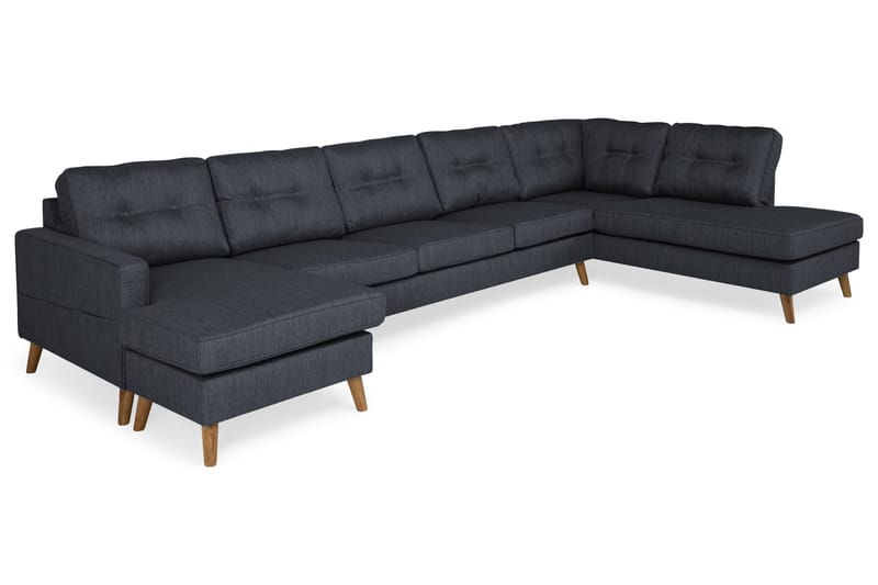 Monroe U-sofa Large med Chaiselong Venstre - Mørkeblå - U Sofa