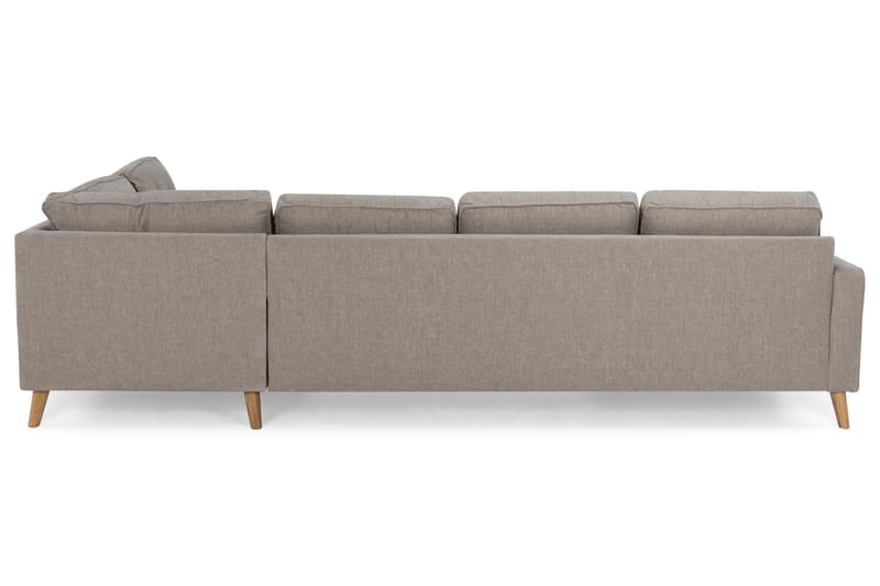 Monroe U-sofa med Chaiselong Venstre Vaskbar Stof - Gråbrun - U Sofa