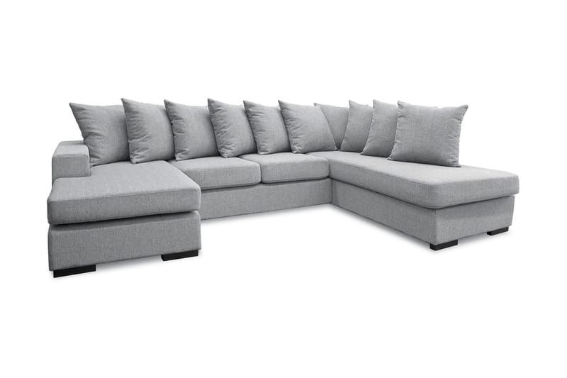 Nebraska U-sofa med Chaiselong Venstre inkl Løse Puder, Grå