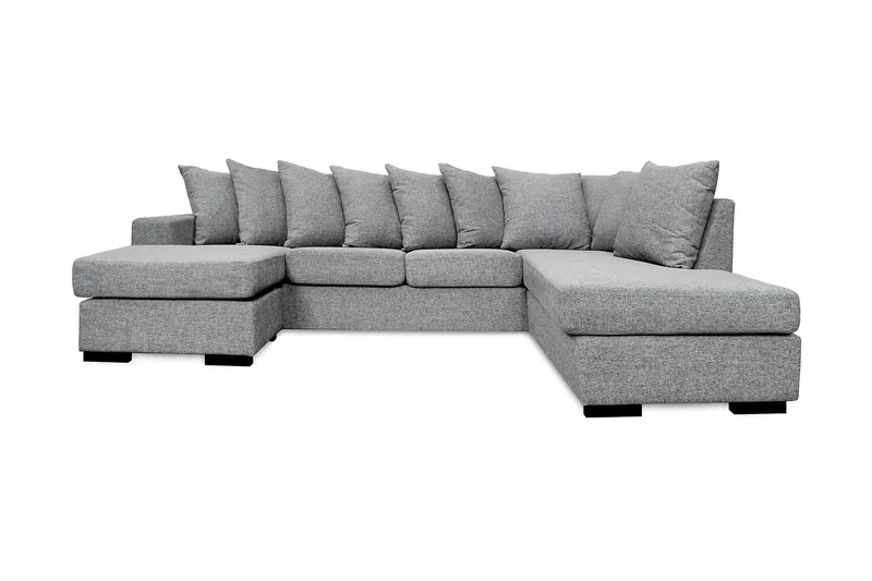 Nebraska U-sofa med Chaiselong Venstre inkl Løse Puder, Lysegrå