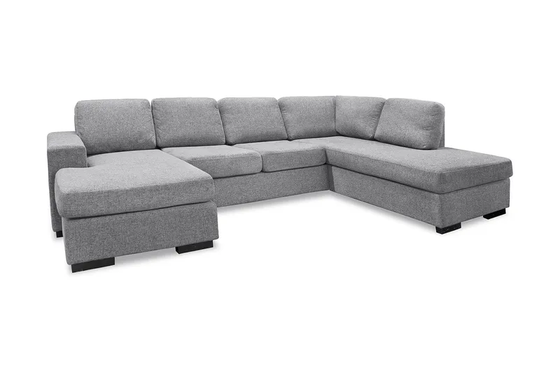 Nebraska U-sofa med Divan og Chaiselong 292 cm i Stof, Grå
