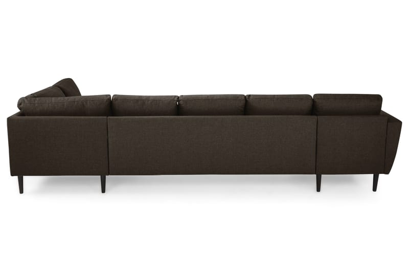 Nordic U-sofa Large med Chaiselong Venstre - Brun/Sort - U Sofa
