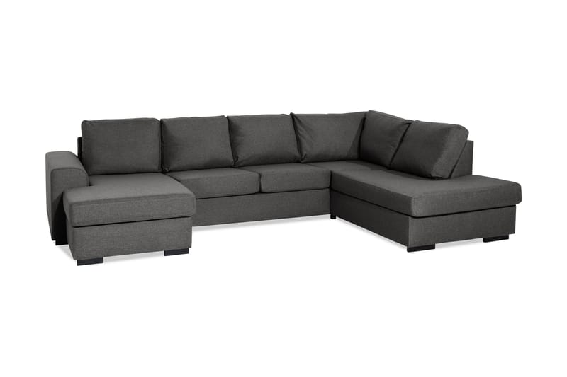 Ocean 4-personers Højrevendt U-formet Large Sofa med Divan og Chaiselong i Stof - Mørkegrå - Møbler - Sofaer - U Sofa