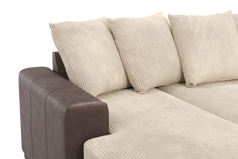 Ocean 4-personers Højrevendt U-formet Sofa med Divan og Chaiselong i Manchester - Beige - Møbler - Sofaer - U Sofa