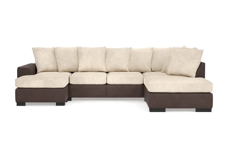 Ocean 4-personers Højrevendt U-formet Sofa med Divan og Chaiselong i Manchester, Beige