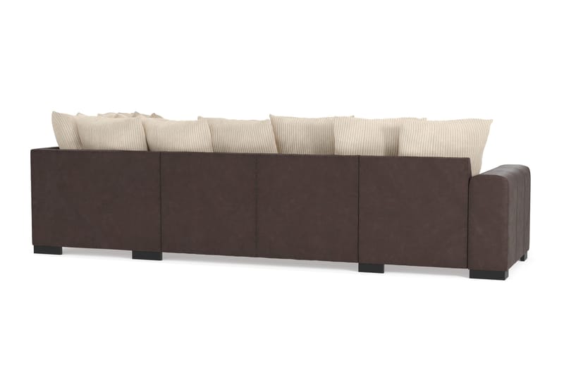 Ocean 4-personers Højrevendt U-formet Sofa med Divan og Chaiselong i Manchester - Beige - Møbler - Sofaer - U Sofa