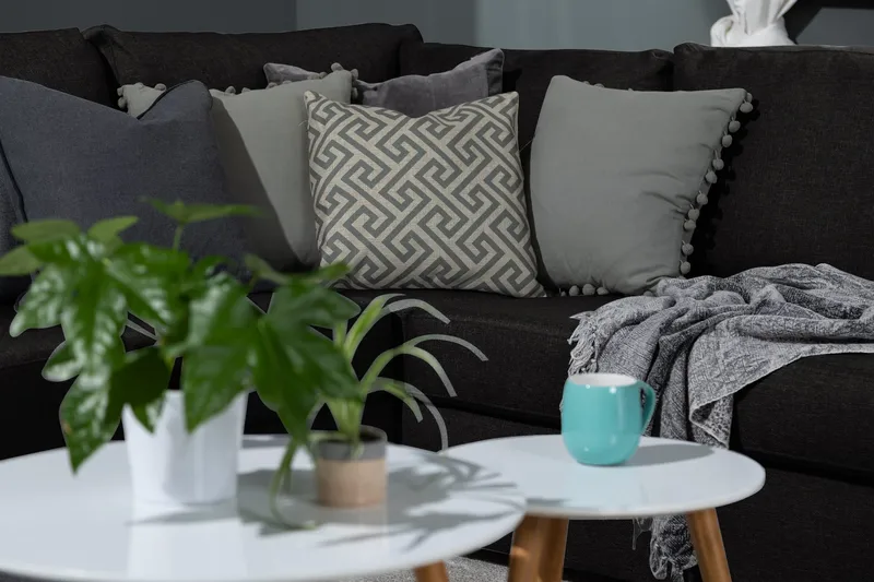 Ocean 4-personers Venstrevendt U-formet Sofa med Divan og Chaiselong i Stof - Sort - Møbler - Sofaer - U Sofa