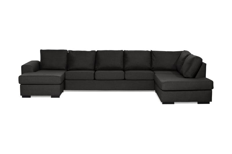 Ocean 5-personers Højrevendt U-formet Large Sofa med Divan og Chaiselong i Stof - Sort - Møbler - Sofaer - U Sofa