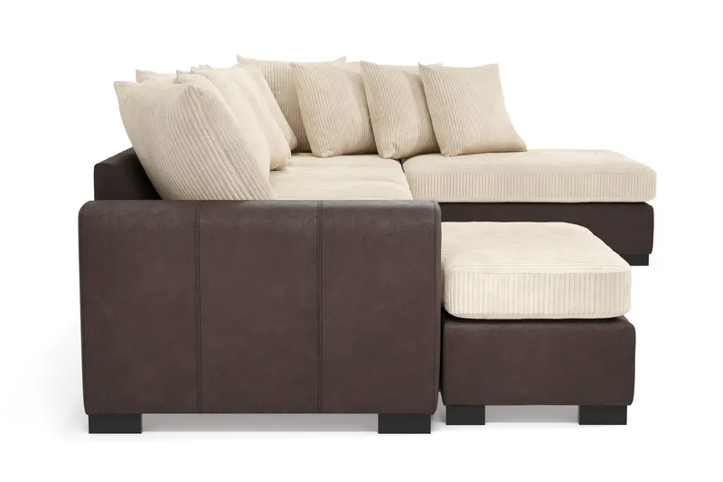 Ocean 5-personers Højrevendt U-formet Large Sofa med Divan og Chaiselong i Manchester - Beige - Møbler - Sofaer - U Sofa