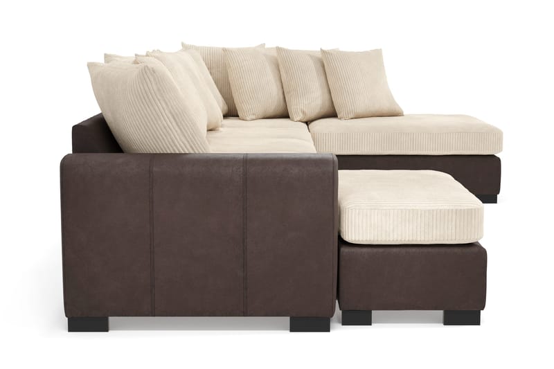 Ocean 5-personers Højrevendt U-formet Large Sofa med Divan og Chaiselong i Manchester - Beige - Møbler - Sofaer - U Sofa