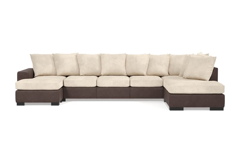 Ocean 5-personers Højrevendt U-formet Large Sofa med Divan og Chaiselong i Manchester - Beige - Møbler - Sofaer - U Sofa