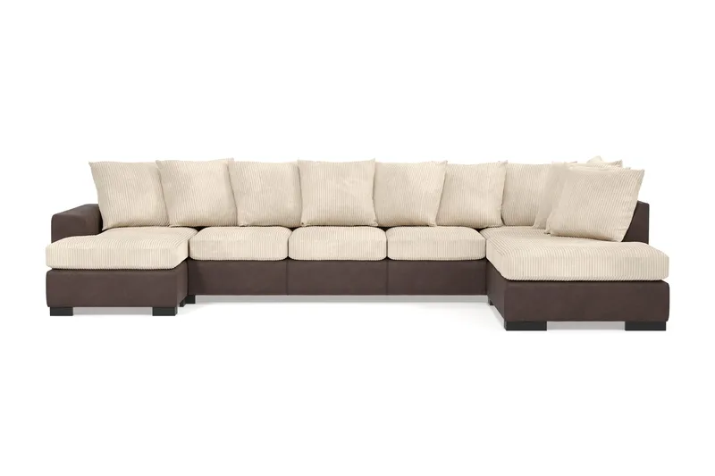 Ocean 5-personers Højrevendt U-formet Large Sofa med Divan og Chaiselong i Manchester, Beige