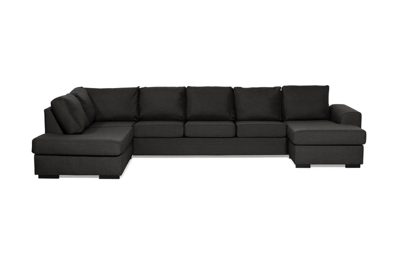 Ocean 5-personers Venstrevendt U-formet Large Sofa med Divan og Chaiselong i Stof, Sort