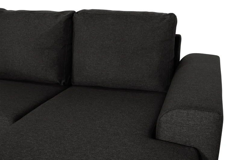 Ocean 5-personers Venstrevendt U-formet Large Sofa med Divan og Chaiselong i Stof - Sort - Møbler - Sofaer - U Sofa