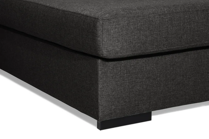 Ocean 5-personers Venstrevendt U-formet Large Sofa med Divan og Chaiselong i Stof - Sort - Møbler - Sofaer - U Sofa