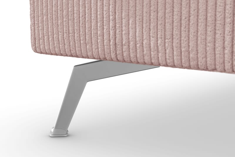 Ocean Lyx 6-personers Venstrevendt U-formet Sofa med Divan og Chaiselong + Fodskammel i Manchester - Rosa - Møbler - Sofaer - U Sofa