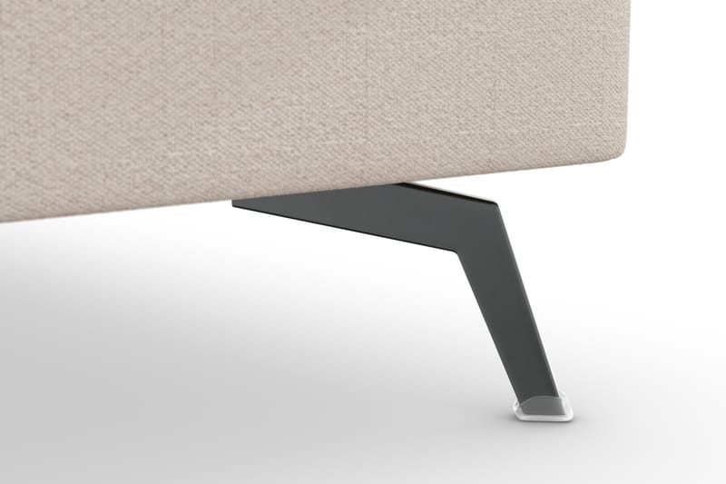 Ocean Lyx 6-personers Højrevendt U-formet Sofa med Divan og Chaiselong + Fodskammel i Stof - Beige - Møbler - Sofaer - U Sofa