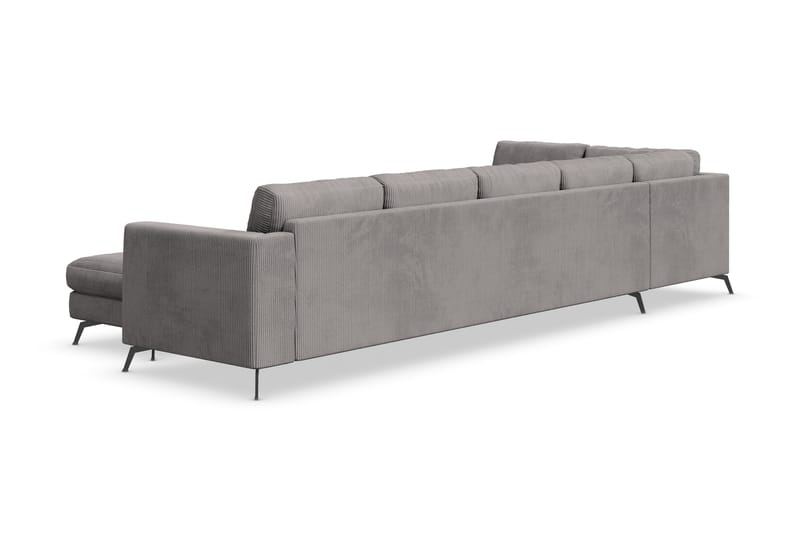 Ocean Lyx 6-personers Venstrevendt U-formet Sofa med Divan og Chaiselong + Fodskammel i Manchester - Mørkegrå - Møbler - Sofaer - U Sofa