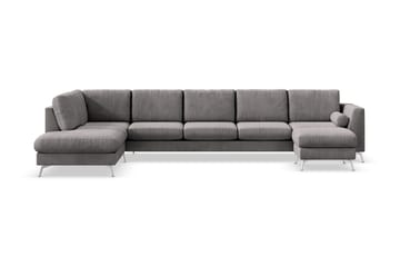 Ocean Lyx 6-personers Venstrevendt U-formet Sofa med Divan og Chaiselong + Fodskammel i Manchester