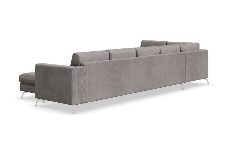 Ocean Lyx 6-personers Venstrevendt U-formet Sofa med Divan og Chaiselong + Fodskammel i Manchester - Mørkegrå - Møbler - Sofaer - U Sofa