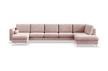 Ocean Lyx 6-personers Højrevendt U-formet Sofa med Divan og Chaiselong + Fodskammel i Manchester