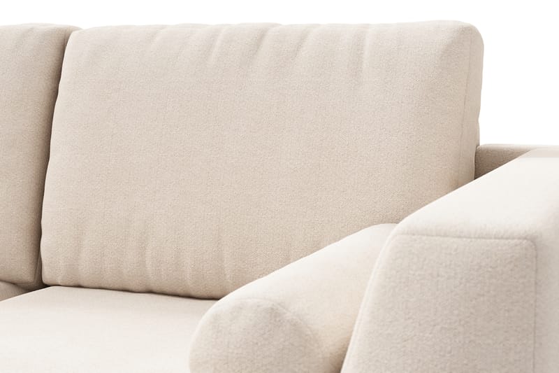 Ocean Lyx 6-personers Venstrevendt U-formet Sofa med Divan og Chaiselong + Fodskammel i Stof - Beige - Møbler - Sofaer - U Sofa