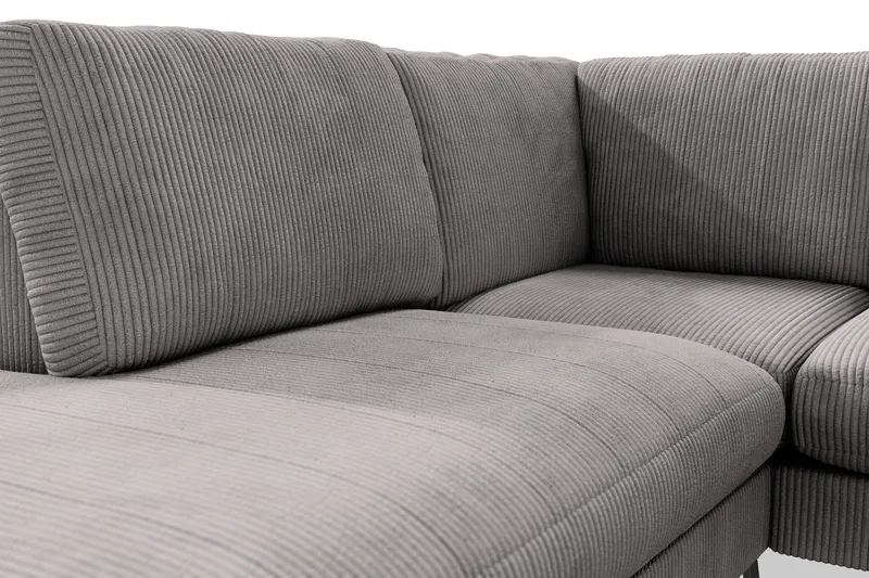 Ocean Lyx 6-personers Venstrevendt U-formet Sofa med Divan og Chaiselong + Fodskammel i Manchester - Mørkegrå - Møbler - Sofaer - U Sofa