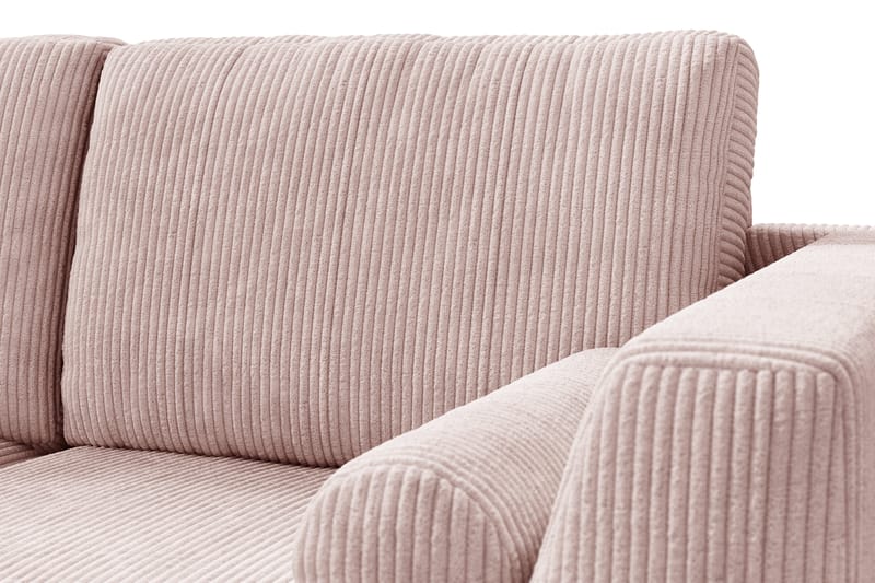 Ocean Lyx 6-personers Venstrevendt U-formet Sofa med Divan og Chaiselong + Fodskammel i Manchester - Rosa - Møbler - Sofaer - U Sofa
