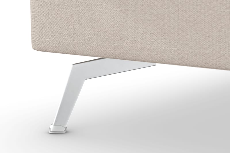 Ocean Lyx 6-personers Venstrevendt U-formet Sofa med Divan og Chaiselong + Fodskammel i Stof - Beige - Møbler - Sofaer - Sofa med chaiselong