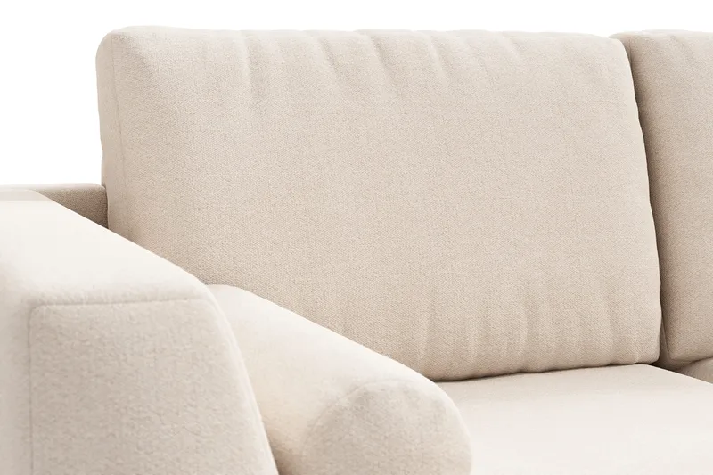 Ocean Lyx 6-personers Højrevendt U-formet Sofa med Divan og Chaiselong + Fodskammel i Stof - Beige - Møbler - Sofaer - U Sofa