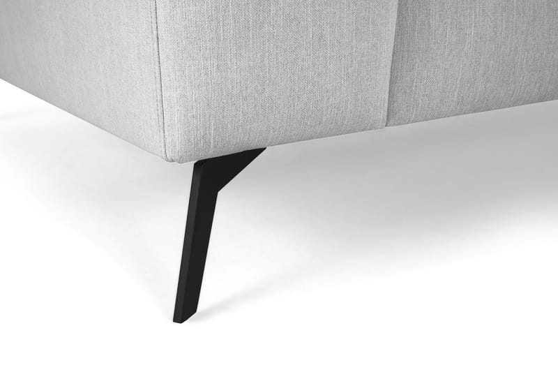 Ocean Lyx 6-personers Højrevendt U-formet Sofa med Divan og Chaiselong + Fodskammel i Stof - Grå - Møbler - Sofaer - U Sofa