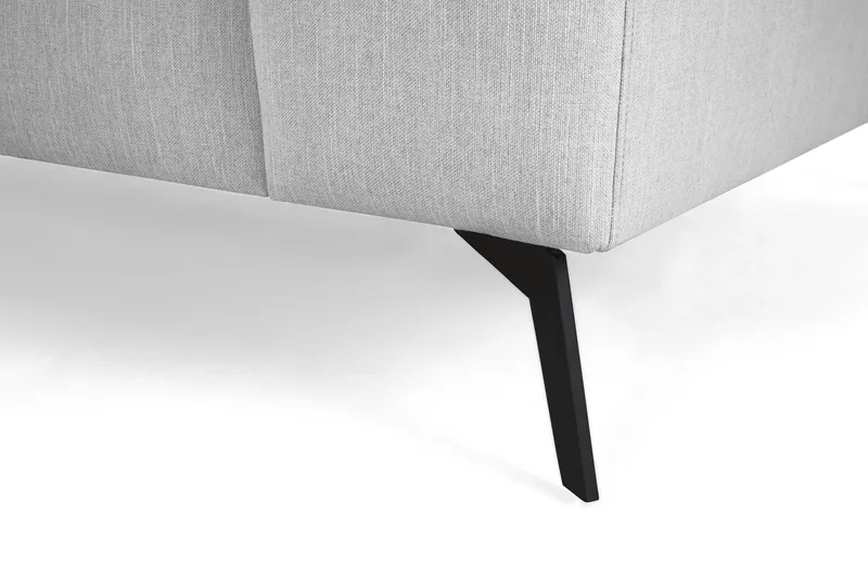 Ocean Lyx 6-personers Venstrevendt U-formet Sofa med Divan og Chaiselong + Fodskammel i Stof - Grå - Møbler - Sofaer - U Sofa