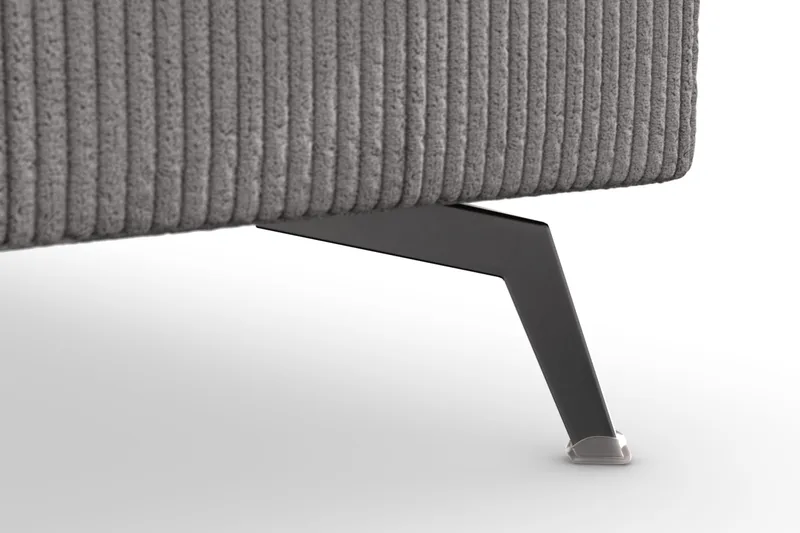 Ocean Lyx 6-personers Højrevendt U-formet Sofa med Divan og Chaiselong + Fodskammel i Manchester - Mørkegrå - Møbler - Sofaer - U Sofa