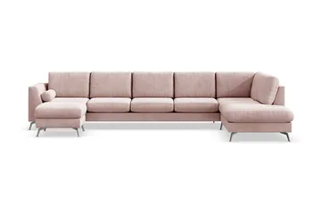 Ocean Lyx 6-personers Højrevendt U-formet Sofa med Divan og Chaiselong + Fodskammel i Manchester