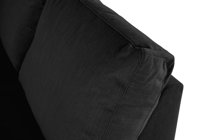 Ocean Lyx 6-personers Venstrevendt U-formet Sofa med Divan og Chaiselong + Fodskammel i Stof - Sort - Møbler - Sofaer - U Sofa