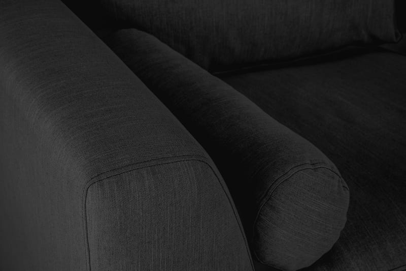 Ocean Lyx 6-personers Venstrevendt U-formet Sofa med Divan og Chaiselong + Fodskammel i Stof - Sort - Møbler - Sofaer - U Sofa