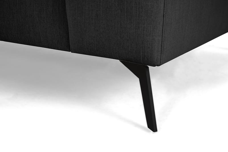 Ocean Lyx 6-personers Venstrevendt U-formet Sofa med Divan og Chaiselong + Fodskammel i Stof - Sort - Møbler - Sofaer - U Sofa