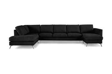 Ocean Lyx 6-personers Venstrevendt U-formet Sofa med Divan og Chaiselong + Fodskammel i Stof